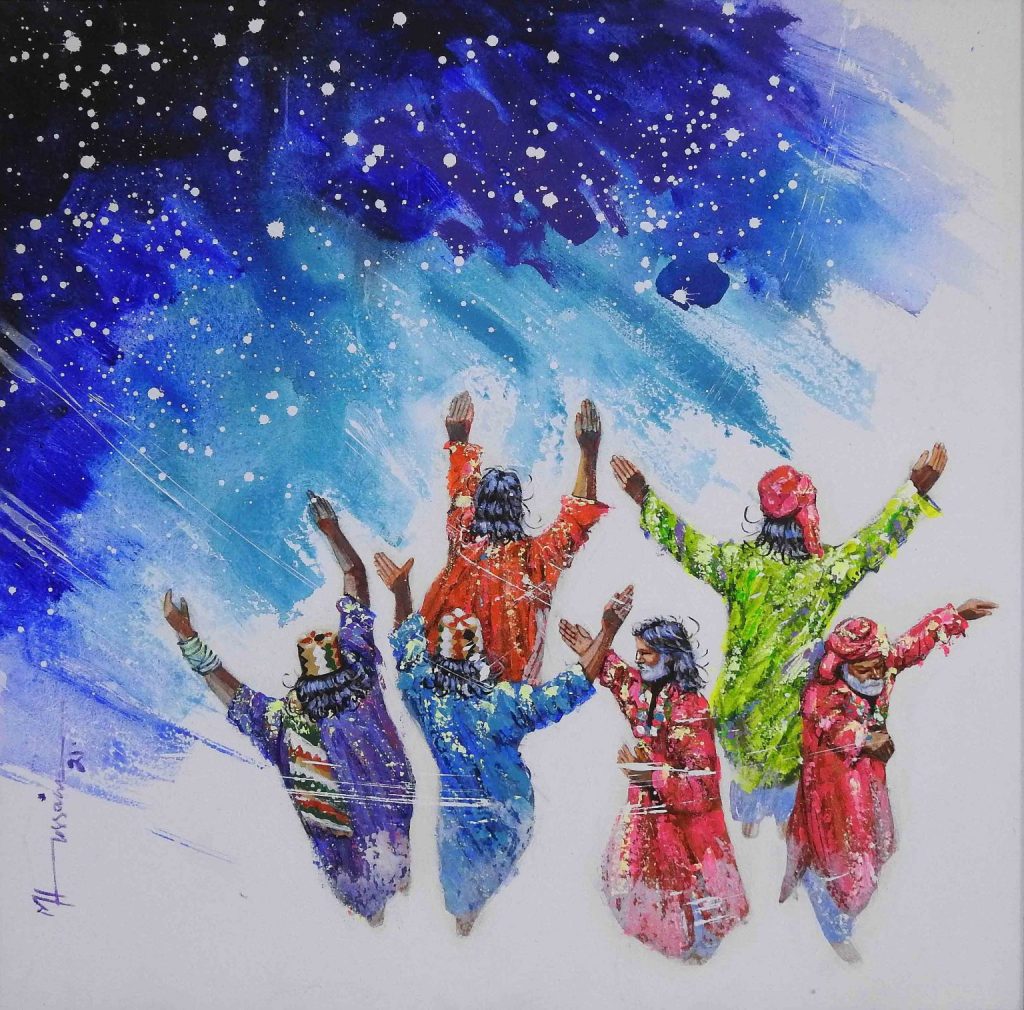 Hussain Chandio, Acrylic on canvas, 36 × 36 (OGK693)