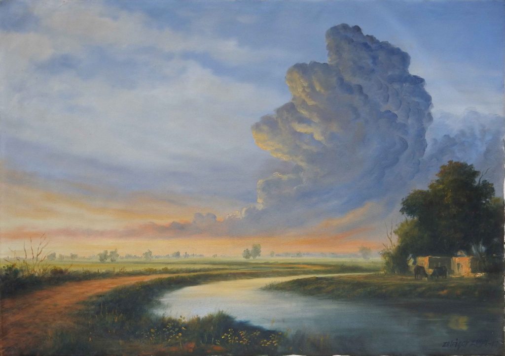 Zulfiqar Zulfi, Oil on canvas, 30 × 42 (OGK701)