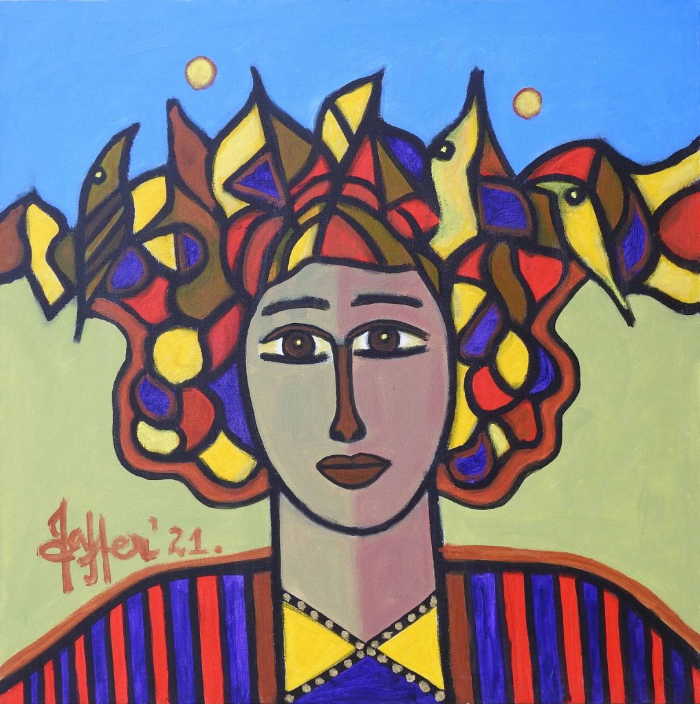 Wahab Jaffer, Acrylic on canvas, 30 × 30 (OGK784)