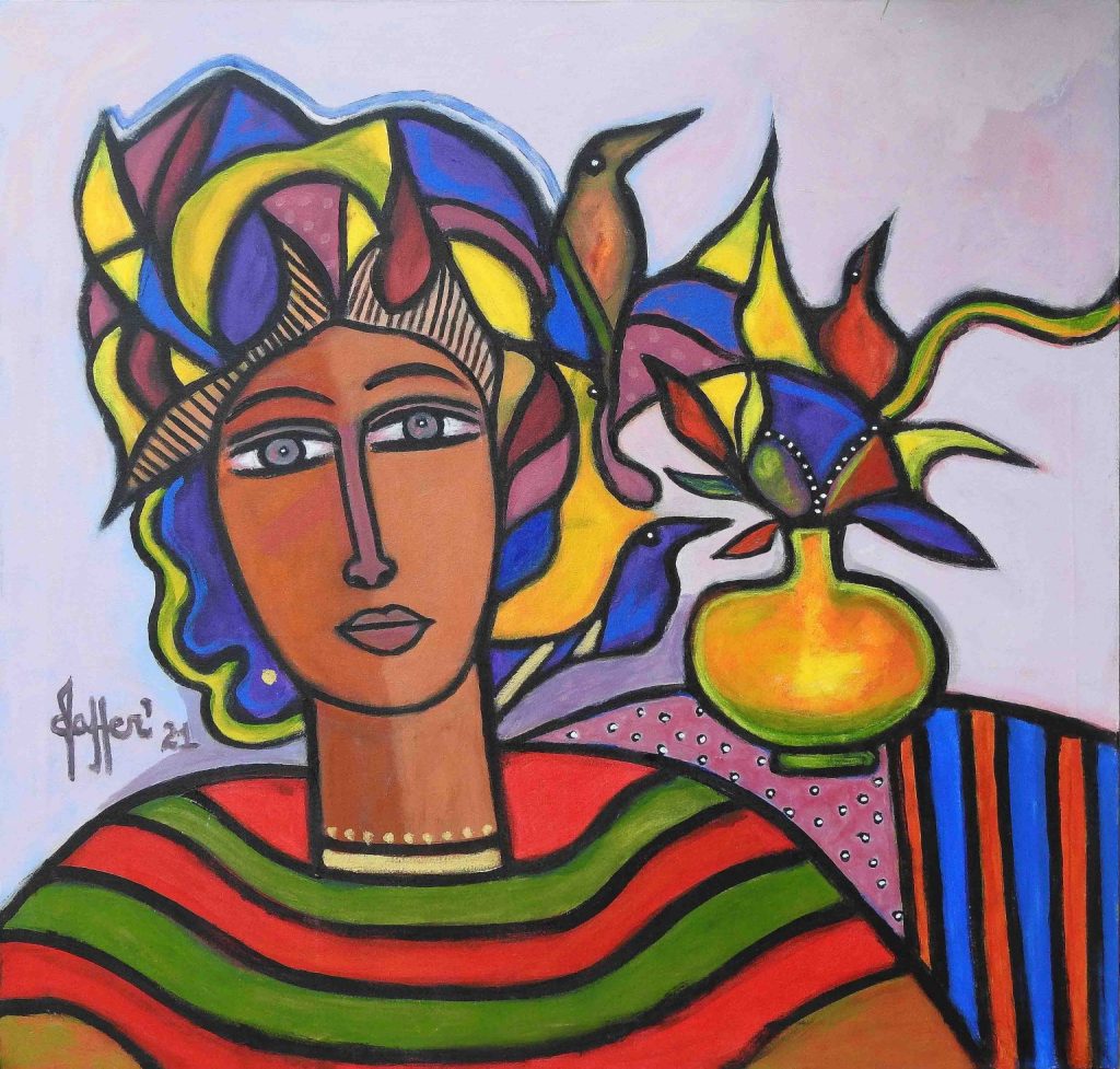 Wahab Jaffer, Acrylic on canvas, 36 × 36 (OGK785)