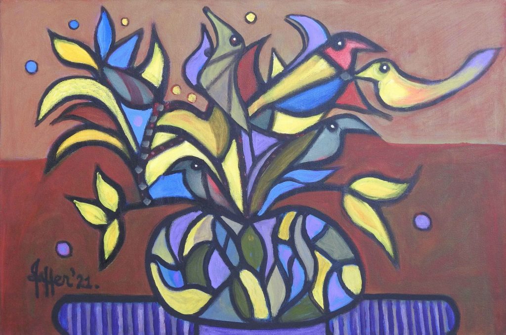 Wahab Jaffer, Acrylic on canvas, 24 × 36 (OGK789)
