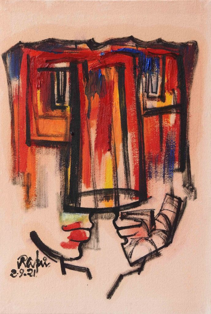 Mansoor Rahi, Oil on canvas, 18 × 12 (OGK795)