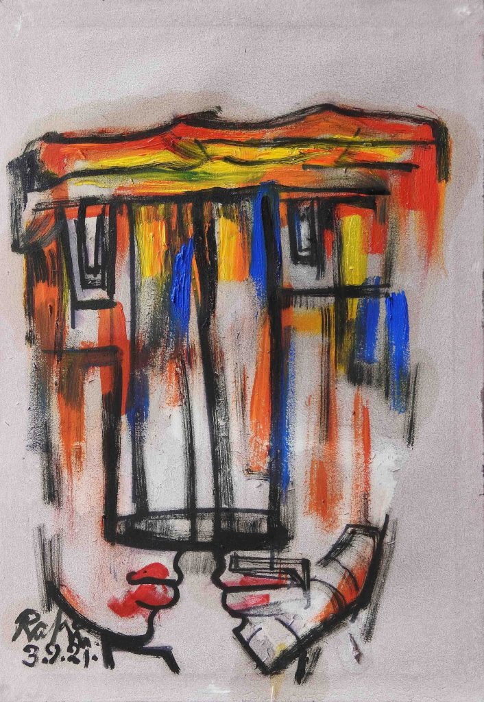 Mansoor Rahi, Oil on canvas, 18 × 12 (OGK796)