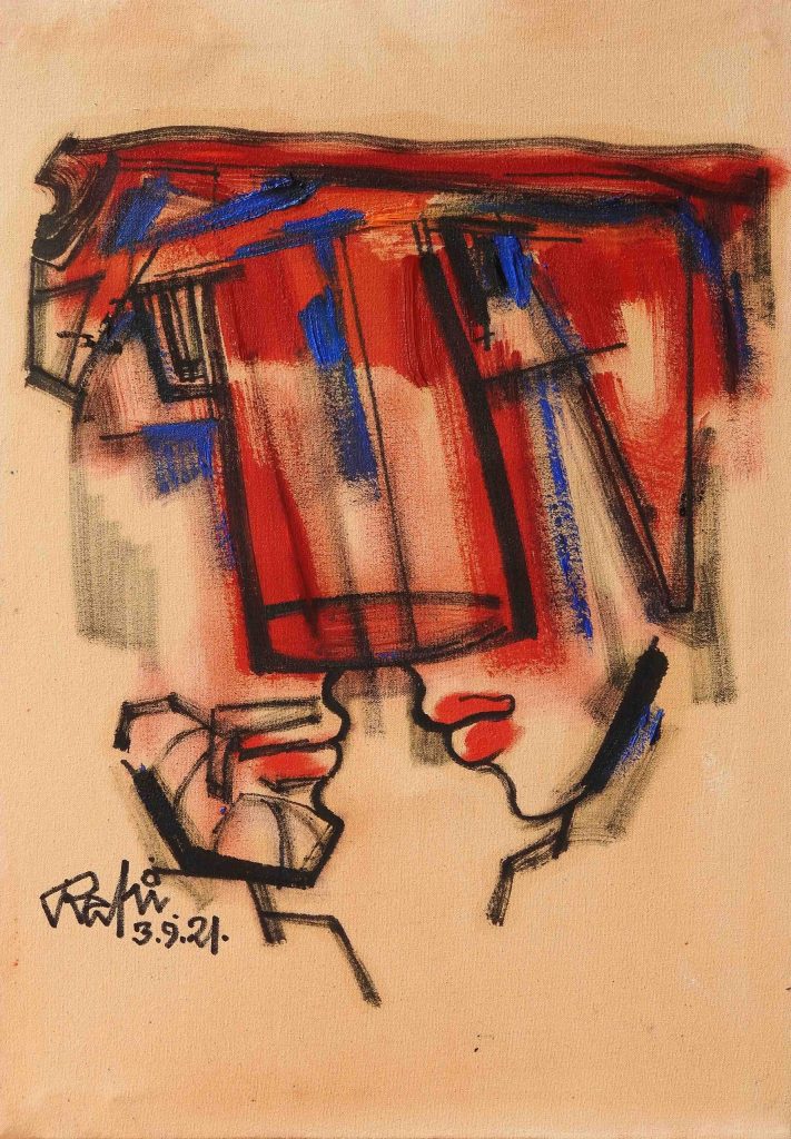 Mansoor Rahi, Oil on canvas, 18 × 12 (OGK797)