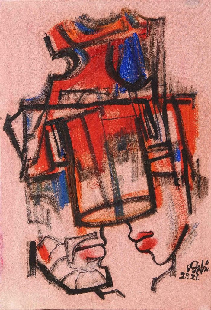 Mansoor Rahi, Oil on canvas, 18 × 12 (OGK799)