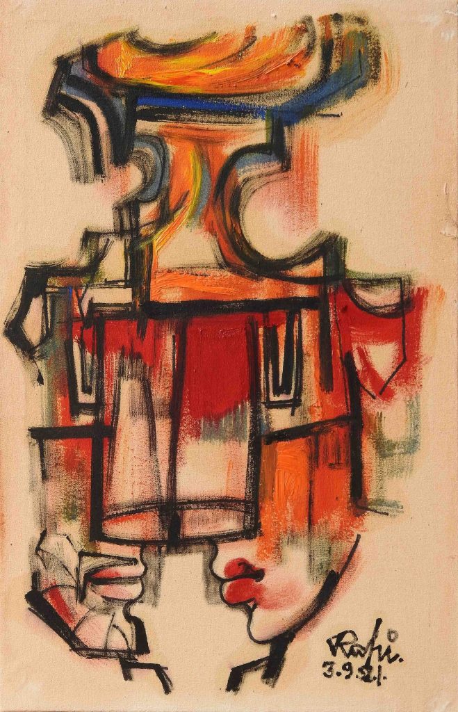 Mansoor Rahi, Oil on canvas, 18 × 12 (OGK800)