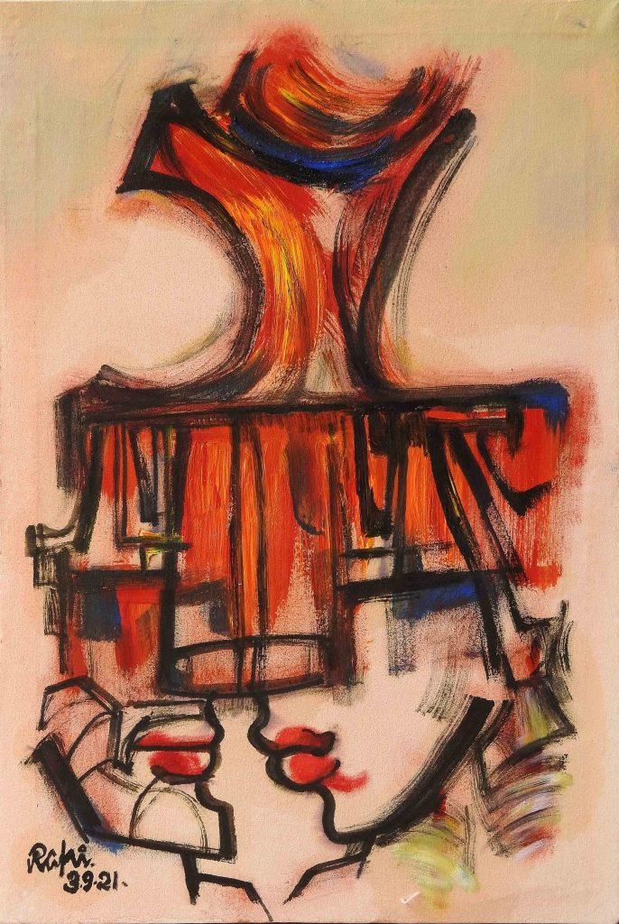 Mansoor Rahi, Oil on canvas, 18 × 12 (OGK803)