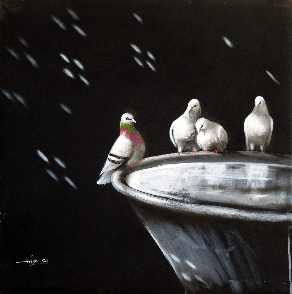 Irfan, Oil on canvas, 30 × 30 (OGK831)
