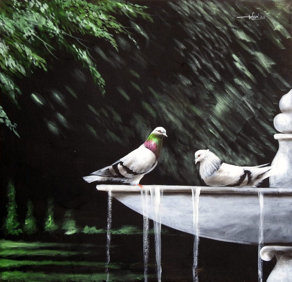 Irfan, Oil on canvas, 30 × 30 (OGK832)