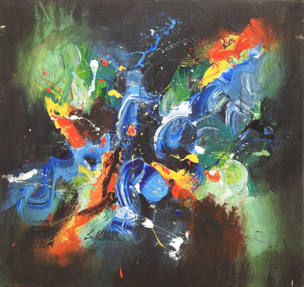 S M Naqvi, Acrylic on canvas, 20 × 20 (OGK836)