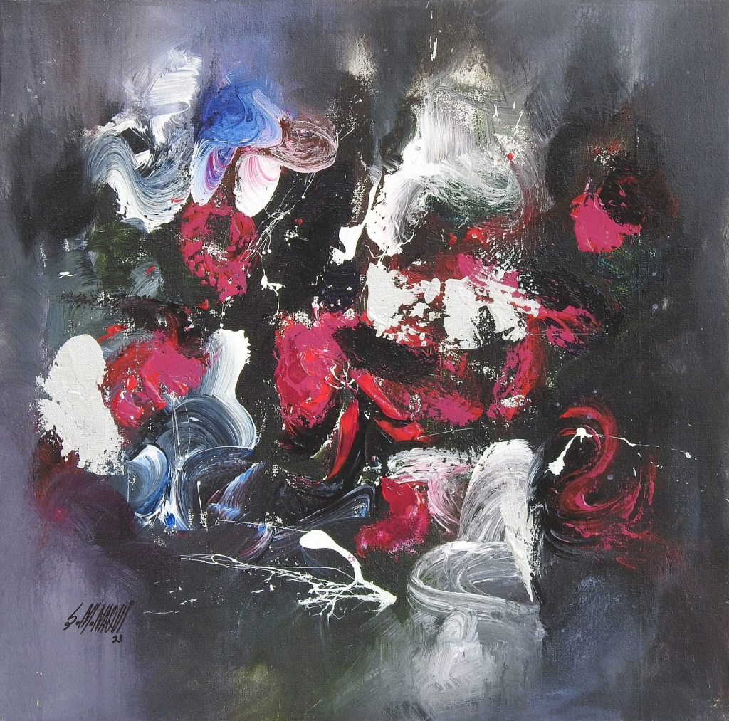 S M Naqvi, Acrylic on canvas, 20 × 20 (OGK837)
