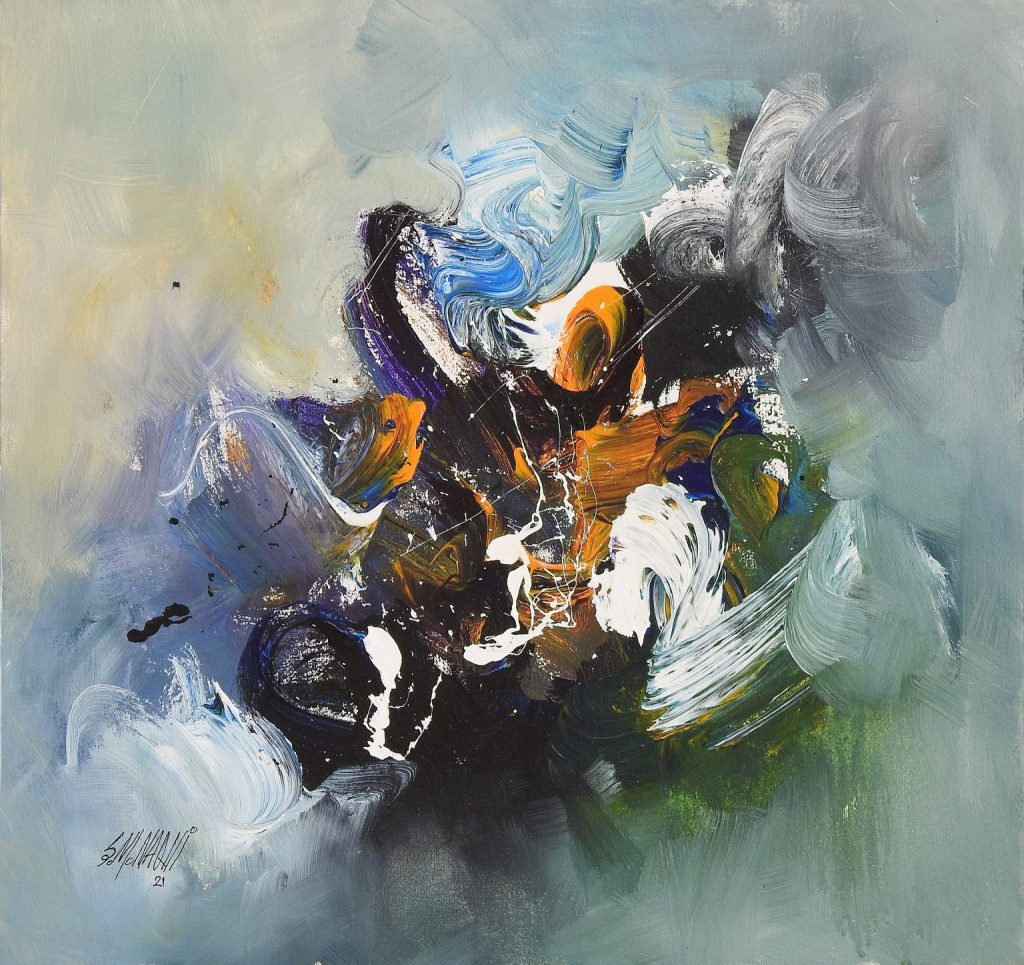 S M Naqvi, Acrylic on canvas, 18 × 20 (OGK838)