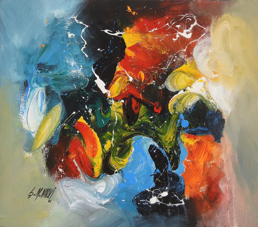S M Naqvi, Acrylic on canvas, 18 × 20 (OGK839)