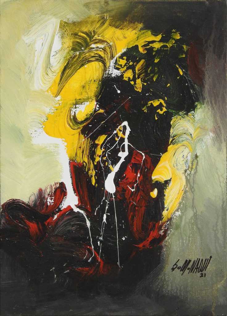 S M Naqvi, Acrylic on canvas, 14 × 10 (OGK840)