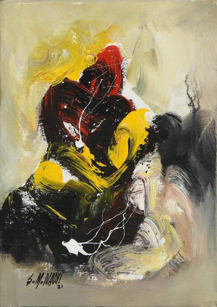 S M Naqvi, Acrylic on canvas, 14 × 10 (OGK841)