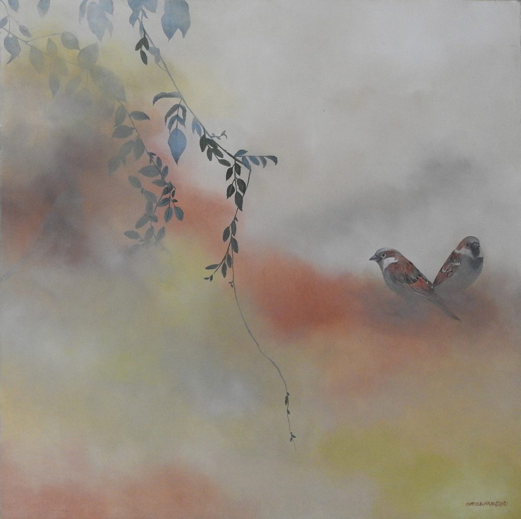 Amna Waqas, Oil on canvas, 24 × 24 (OGK882)