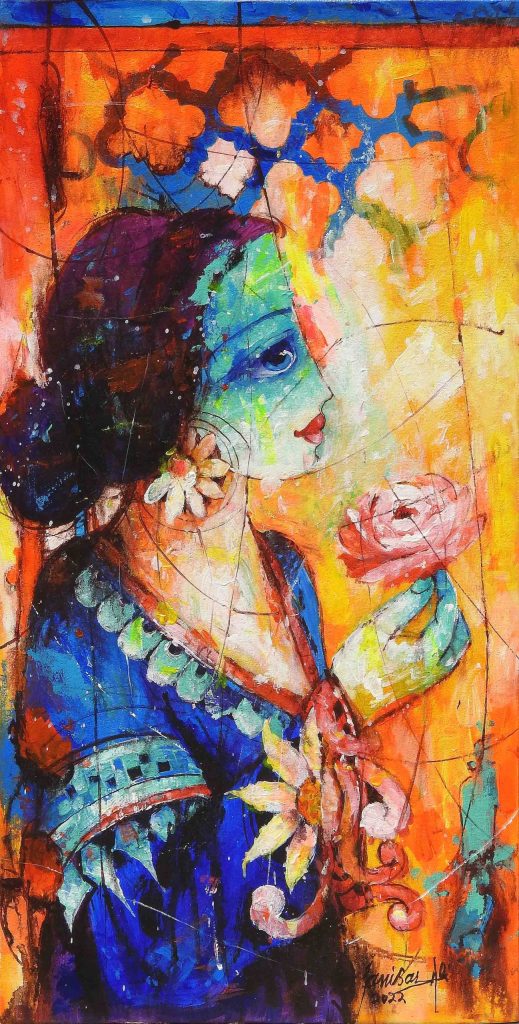 Janisar Ali, Acrylic on canvas, 12 × 24 (OGK918)
