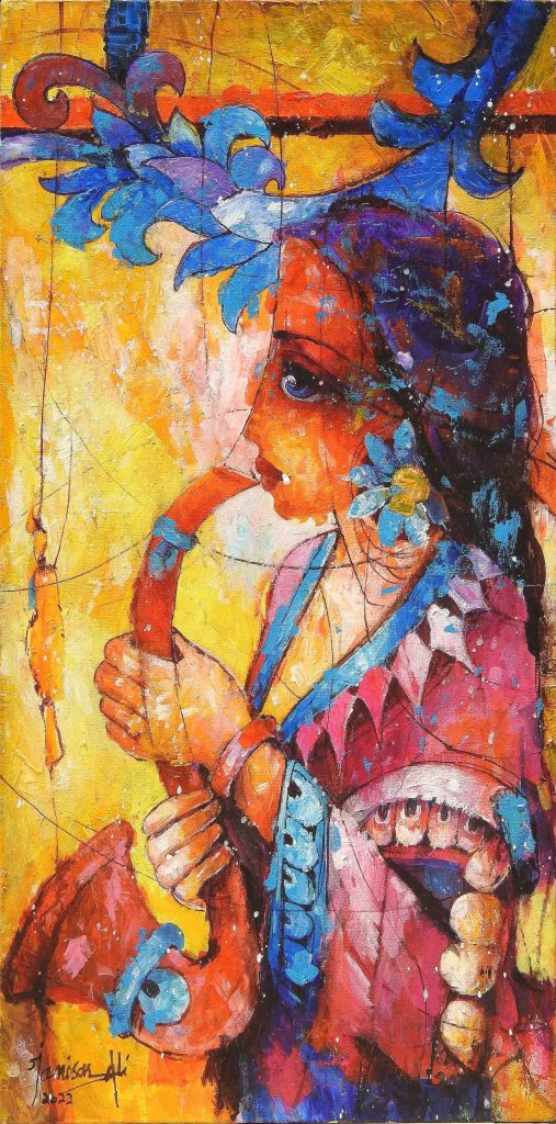 Janisar Ali, Acrylic on canvas, 12 × 24 (OGK919)