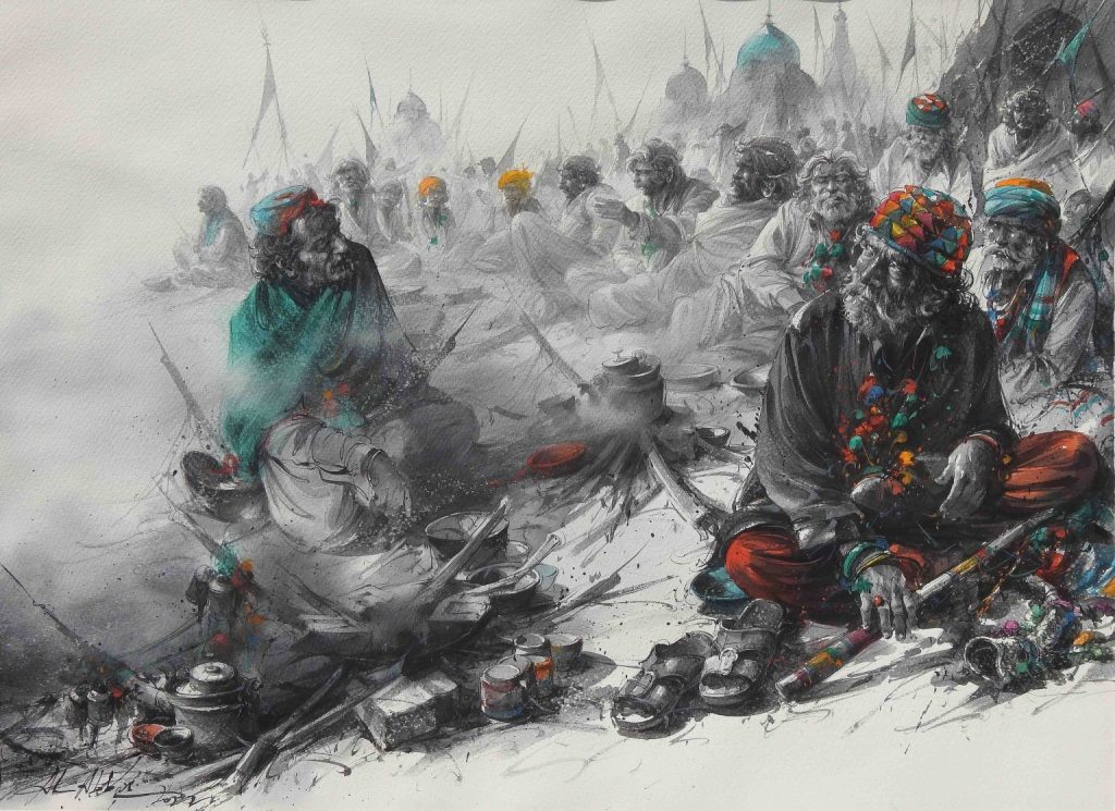 Ali Abbas, Watercolor on paper, 22 × 30 (OGK923)