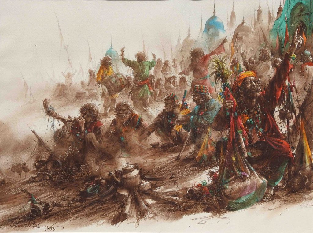 Ali Abbas, Watercolor on paper, 22 × 30 (OGK924)