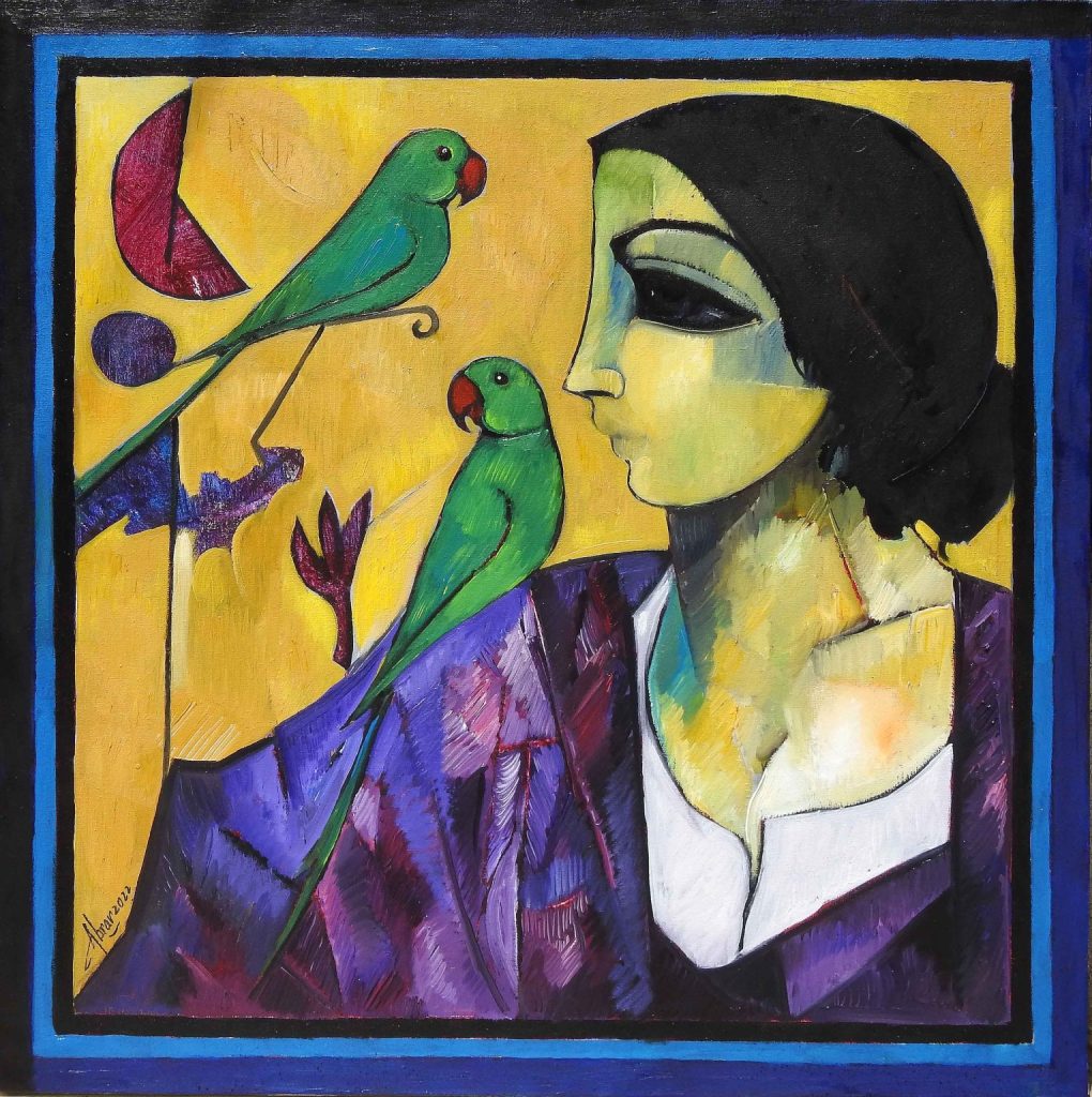 Abrar Ahmed, Oil on canvas, 24 × 24 (OGK925)