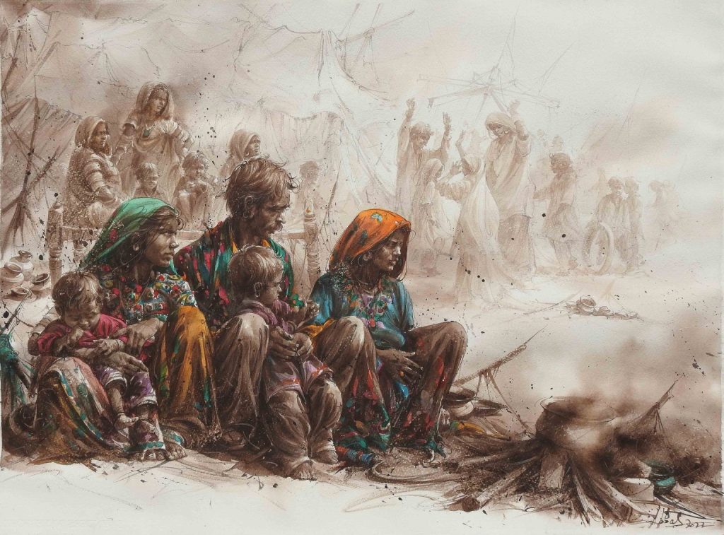 Ali Abbas, Watercolor on paper, 22 × 30 (OGK928)