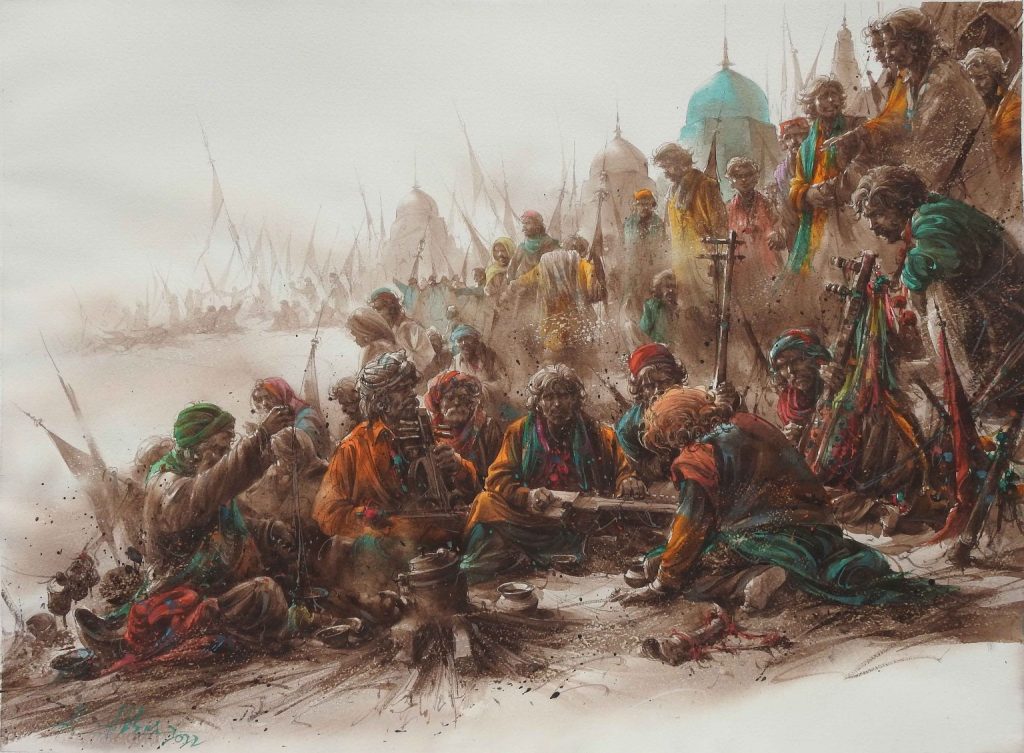 Ali Abbas, Watercolor on paper, 22 × 30 (OGK929)
