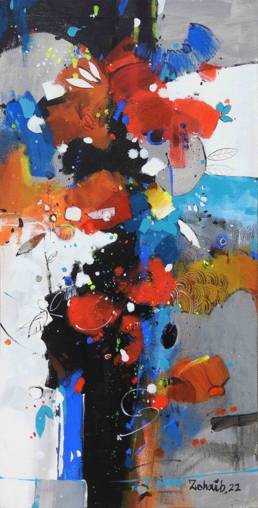 Zohaib Rind, Acrylic on canvas, 15 × 30 (OGK959)