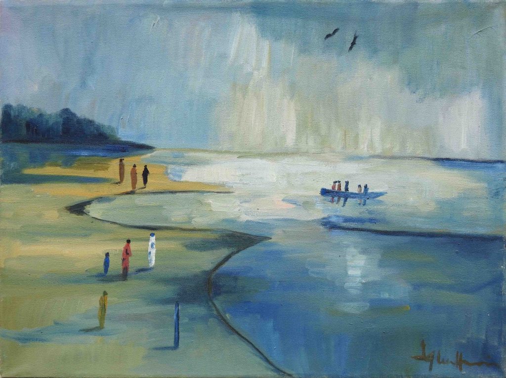 Iqbal Hussain, Oil on canvas, 18 × 24 (OGK970)