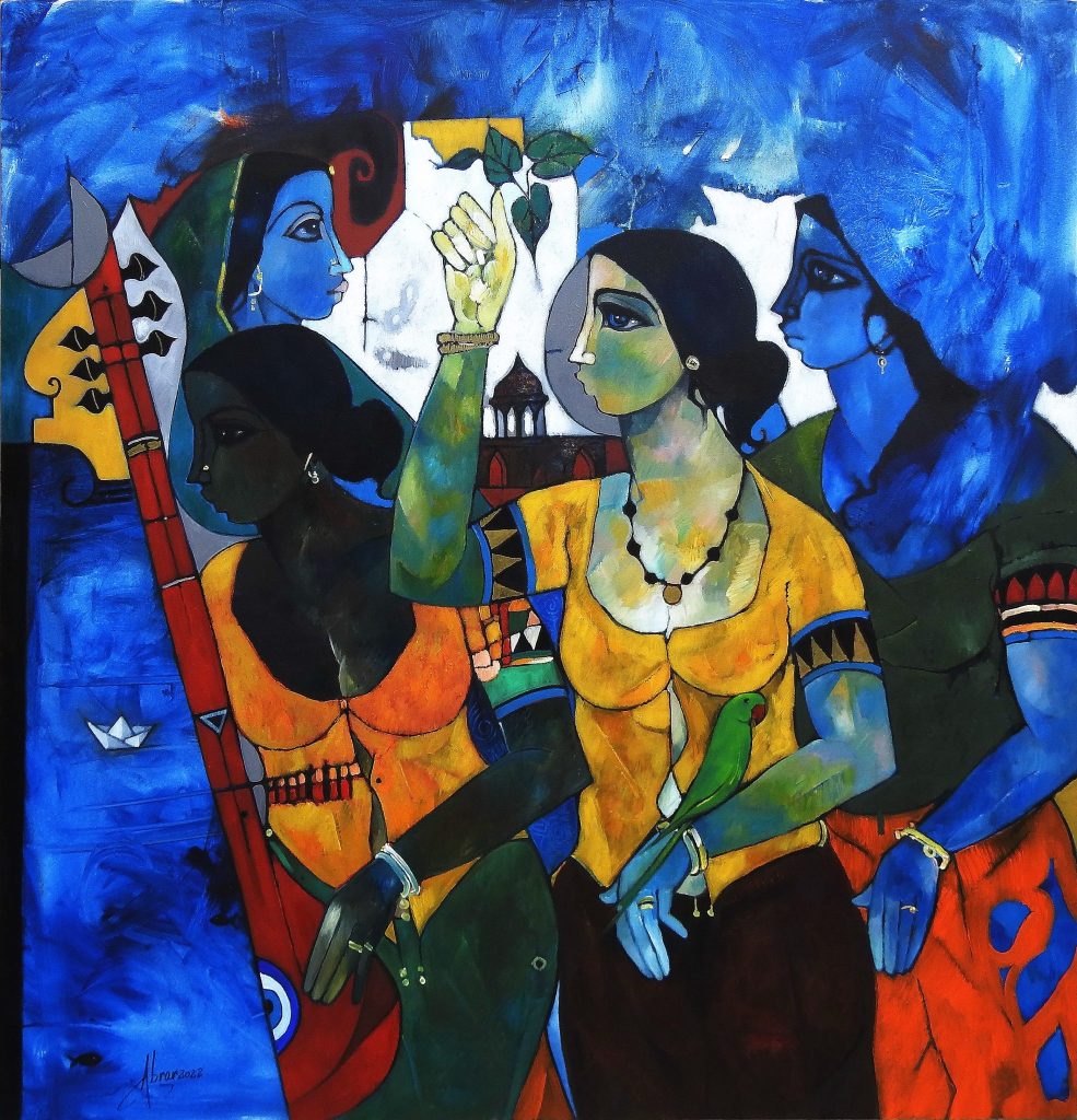 Abrar Ahmed, Oil on canvas, 48 × 48 (OGK975)